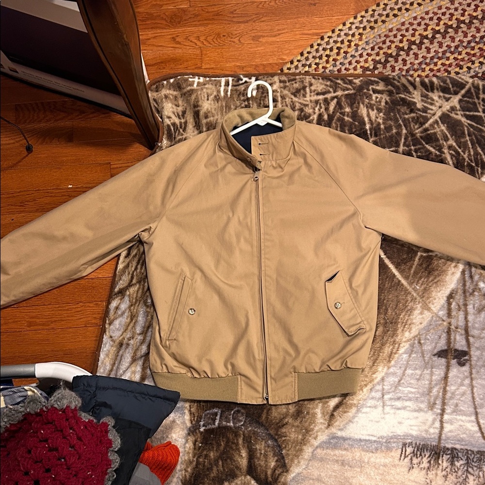 Navy and Tan Bomber Jacket